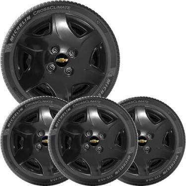 Imagem de 4x Calota GM CELTA CORSA CLASSIC Aro 13 Preto Emblema 042cb - Grid