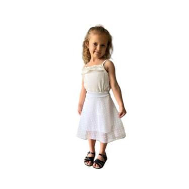 Imagem de Saia Midi Godê Tule Retrô poá Moda Evangelica Feminina infantil - Pamp