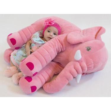 Imagem de Almofada Elefante de Pelúcia Plush 60cm Anti-alérgico - Toybrink, Rosa