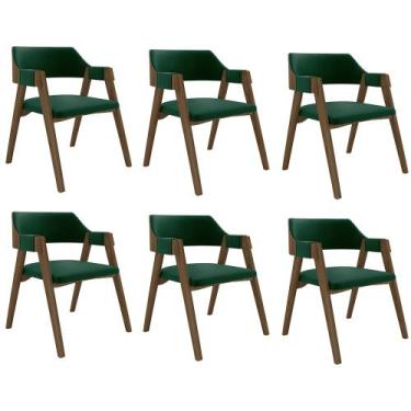 Imagem de Kit 6 Cadeiras Sala de Jantar e Jogos Carteados Madeira Maciça Poker V