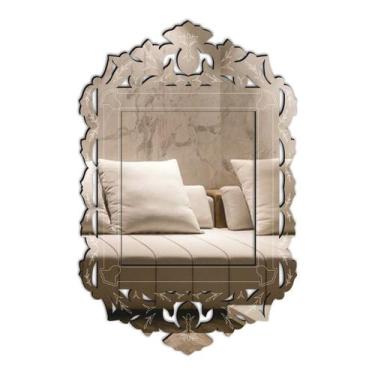Imagem de Espelho Decorativo Veneziano Sala Quarto 50x77 3883 - CREATUS, prata