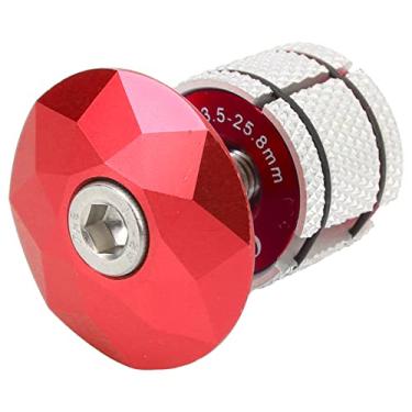 Imagem de VGEBY Parte superior de fone de ouvido de bicicleta de liga de alumínio plugue expansor de fone de ouvido de bicicleta porca de montanha estrada de bicicleta garfo dianteiro vermelho