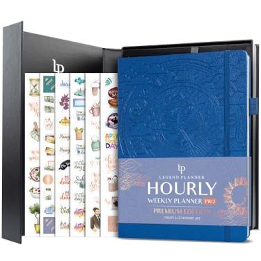 Imagem de Legend Hourly Planner PRO Premium – Agenda sem data com horários – Organizador pessoal semanal, mensal e diário, A4 (azul místico)