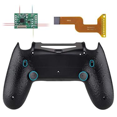 Imagem de eXtremeRate Kit de remapeamento de gatilho FlashShot texturizado preto Dawn 2.0 para controle PS4 CUH-ZCT2, placa de atualização e concha traseira e botões traseiros e trava de gatilho para controle