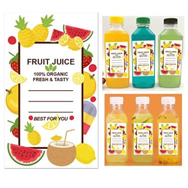 Imagem de Etiquetas de garrafas de suco de plástico adesivos de garrafa de suco de frutas 1,5 x 2,5 polegadas recipientes a granel de suco de 113 g 227 g 340 g garrafas de suco, leite e outras bebidas 200 peças