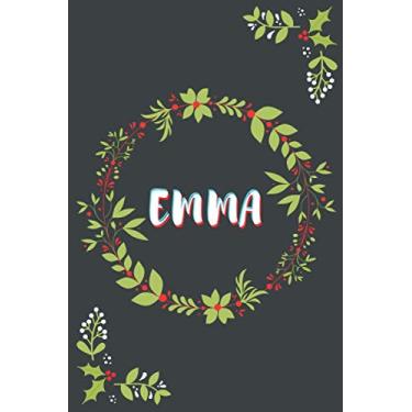 Imagem de EMMA: Personalized Notebook/Journal. Customized Notebook/Journal with Floral Cover. Dimensions 6" x 9" Inches, 100 Lined Pages (College Ruled) Notepad for Women and Girls
