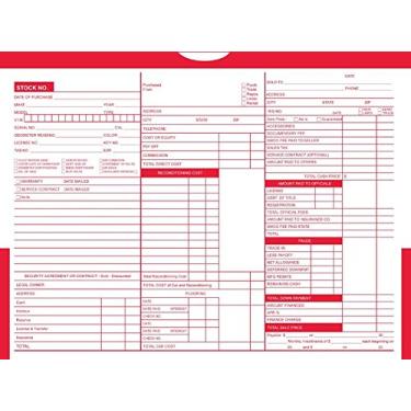 Imagem de Jaquetas coloridas impressas com detalhes (100 por pacote) - Envelopes de revendedor de veículos (vermelho)