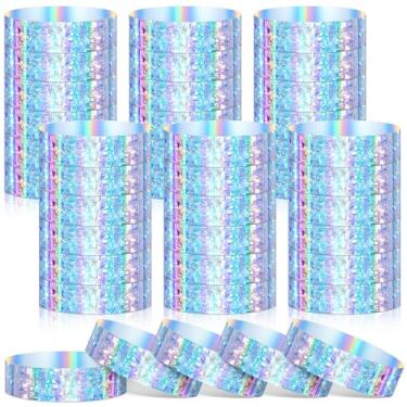 Imagem de Glenmal 500 pulseiras de plástico holográfico para festas à prova d'água para eventos neon pulseiras de braço para parques aquáticos, shows, festivais, conferências, shows, 9.84 x 0.75 inch