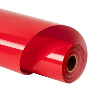 Imagem de HTVRONT Rolo de vinil de transferência de calor vermelho - 30,5 cm x 9 m ferro vermelho em vinil para camisas, vinil HTV vermelho fácil de usar, fácil de cortar e remover ervas daninhas para design de