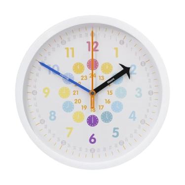 Imagem de IEUDNS Relógio Decorativo Minimalista, Números Coloridos, Decoração Silenciosa, Decoração Interna de Quarto de Escritório, Relógio de parede