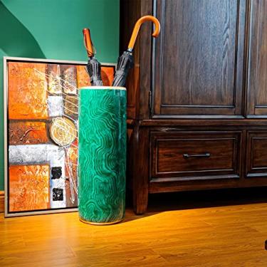 Imagem de HOZUSO Umbrella Stand Umbrella Bucket Umbrella Rack Barrel Floor Vase Modern Style for Storing Canes Walking Sticks for Entryway Porch Indoor Malachite Green 24‘’High