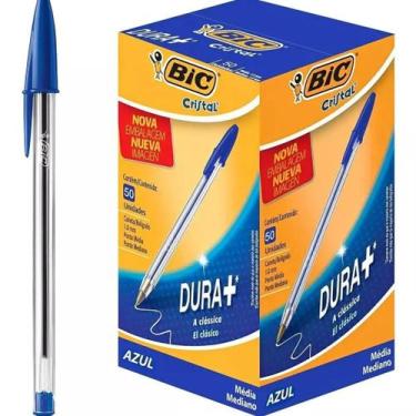 Imagem de Caneta Esferográfica Bic Cristal Dura+ A Clássica CX C/50 Unid Atacado