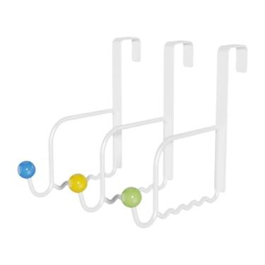 Imagem de YWJLQH 3x sobre ganchos de porta de armário, ganchos de porta de chuveiro, casaco, ferro, toalha de banho, guarda-chuva, pendurado, cabide de guirlanda, robe