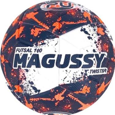 Imagem de Bola Futsal Magussy 100 Twister, 2, Preto, Laranja