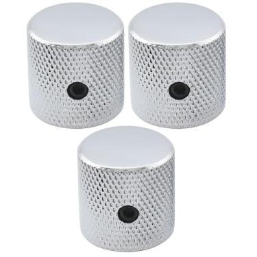 Imagem de 03 Knobs De Metal Flat Top Cromado Para Telecaster Precision