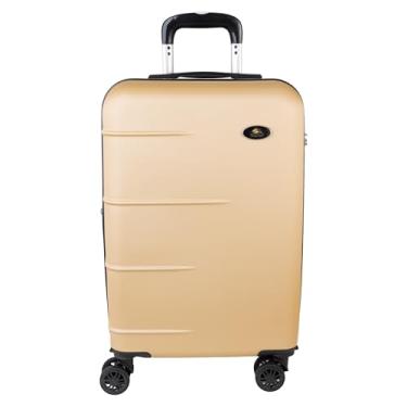 Imagem de Mala de viagem de bordo fibra Rígida ABS com cadeado embarcado e Rodas 360º Expansível (Dourado)