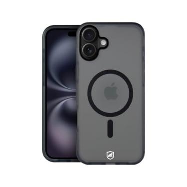 Imagem de Gshield Capa Case Capinha Premium de Policarbonato Fosco Translúcido Compatível com MagSafe para (Preta, iPhone 16)