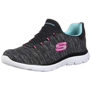 Imagem de Skechers Summit - Quick Getaway Preto/Azul claro 5,5 C - Largo