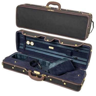Imagem de M MI & VI Mi&Vi Nf-9001 Estojo Profissional Rígido Para Violino 4/4 (Tamanho Normal) Interior De Seda Luxuosa, Espuma De Alta Densidade, Bolso Para Lençol, Formato Oblongo, Alças Ajustáveis, Higrôme