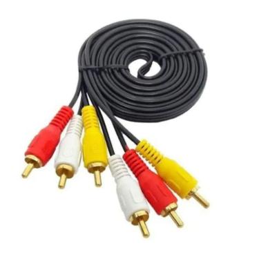 Imagem de Cabo Rca Gold 3+3 Coaxial 10M Qualidade Som Imagem Hd 3Pçs