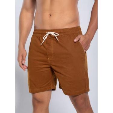 Imagem de Short Bermuda Masculino Mauricinho Sarja Casual - Original, Caramelo, 