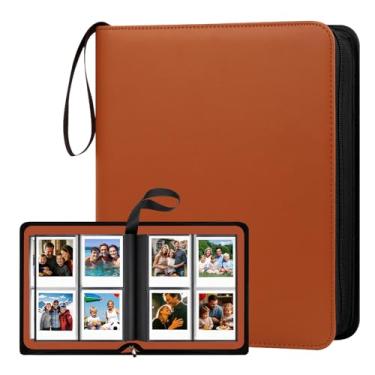 Imagem de Álbum de fotos grande com 256 bolsos para fotos instantâneas Polaroid Now/i-Type/600/SX-70, compatível com os filmes instantâneos Fujifilm Instax Wide 400/300 e Instax Square (Marrom)