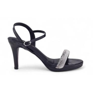 Imagem de Sandália Feminina Bebecê T7119 Salto Fino Tira Strass