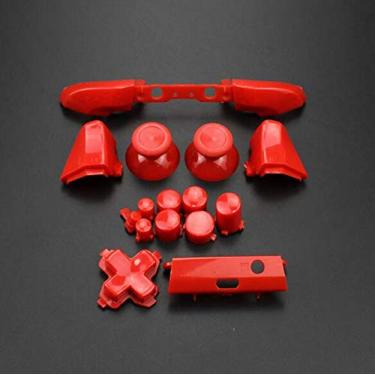 Imagem de Conjunto completo de substituição para botões de gatilho do para-choque Guia de botões Dpad RT LT RB LB ABXY ON Off Button Kit para controle Xbox One Slim Xbox One S (vermelho)