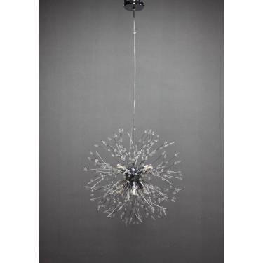 Imagem de Lustre Pendente Dente de Leão Cristais Cromado Redondo 6G9 45cm