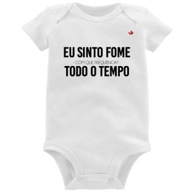 Imagem de Body Bebê Eu sinto fome, todo o tempo - Foca na Moda, Branco, M
