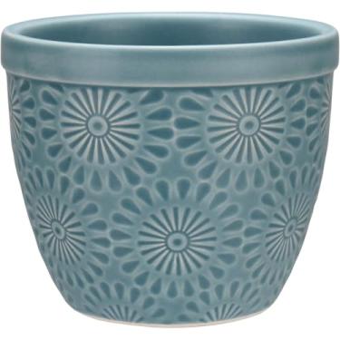 Imagem de CACHEPÔ VASO PLANTA DECORATIVO HOME&CO CERÂMICA 9X10X10CM AZUL