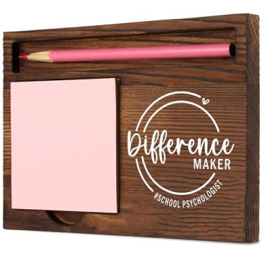 Imagem de Suporte de bloco de notas autoadesivo para psicólogos escolares, presente atencioso para conselheiros escolares, profissionais de saúde mental, durável e elegante para mesa de trabalho retrô SDZ308