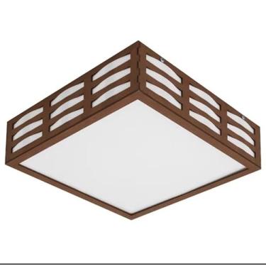 Imagem de Lustre Plafon Madeira Trançado Imbuia