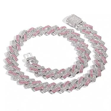 Imagem de Emesly Colar de corrente de elos cubanos Miami de ouro/prata (40, 45, 50, 55, 60, 76 cm, 76 cm de comprimento); pulseira de hip hop (20 cm de comprimento) para homens e mulheres; presente perfeito para joias brilhantes, 24.0 Inches, Zinco, Sem pedras preciosas