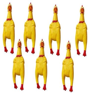 Imagem de Frango Galinha Brinquedo Pet Borracha Mordedor C/ Apito - Fun Game, 7