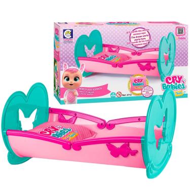 Imagem de Brinquedo Infantil Berço Acessório Para Bonecas Cry Babies Mini Bercinho De Balanço - Cotiplás