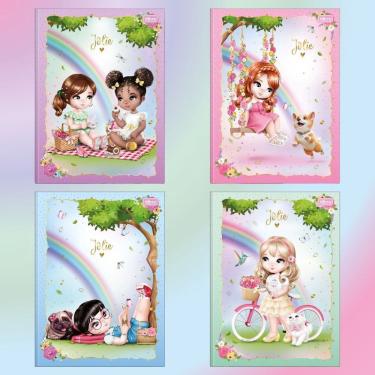 Imagem de Kit 04 Cadernos Brochura (Grande) Universitário Jolie 80 Folhas Capa Dura Tilibra Brochurão