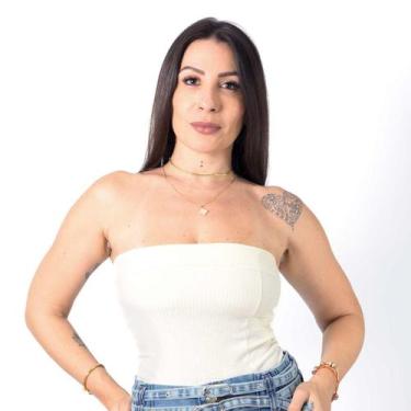 Imagem de Body Blusa Feminino Canelado sem alça Faixa Top Verão - Swiss Boutique