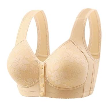 Imagem de Dotmalls Bras for Older Women, Lightweight, Breathable and Gathered Front Closed Push-Ups for Women, Wireless Comfortable Sleep Bra for Elderly Women(Yellow,M)