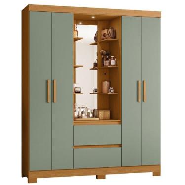 Imagem de Guarda Roupa Olímpia Casal 4 Portas Camarim Central Móveis Albatroz, C