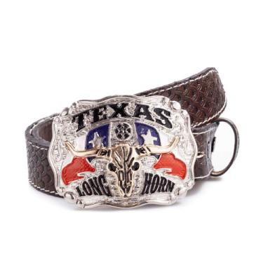Imagem de Cinto Masculino Country Fivela Grande Texas Longhorn Metal - Pampas Co