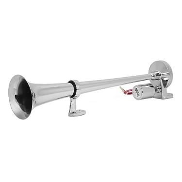 Imagem de Horn de Ar, Chifre de Trompete Elétrico Alto de 135db, 1 Tubo para Barco de Carro, Plata de Liga de Zinco Revestido Com 450mm 12V/24V