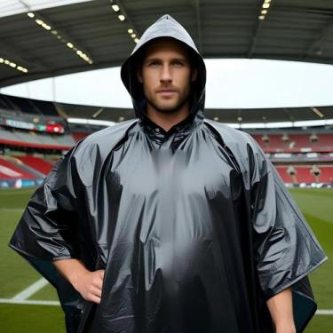 Imagem de Chuva E Estilo Capa De Chuva Preta Pvc Prática/versátil P Jogo do Cori