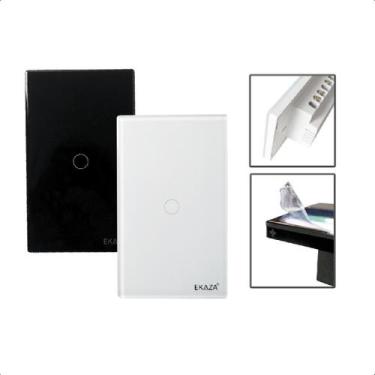 Imagem de Interruptor Touch 2.5D Inteligente 1Botão Wifi - Branco - Ekaza