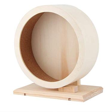 Imagem de Suporte de Madeira Silent Pet Exercício de Roda de Corrida Hamster Hamster Guinea Pig Chinchilla Wood Material S M (Pequeno 9x9x11cm/ 3.54x3.54x4.33in)