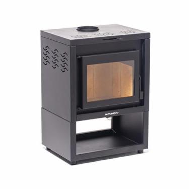 Imagem de Calefator antonow dupla combustão lareira moderna vecta 35 preto