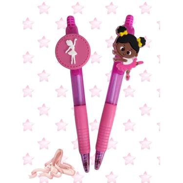 Imagem de 02 Canetas Esferográficas Bailarina Balé papelaria fofa presentes