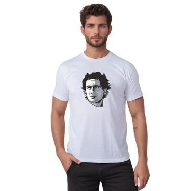 Imagem de Camiseta Básica Masculina Estampa Personalizada Premium Rosto Senna Mo