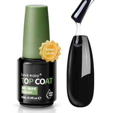 Imagem de Love easy Top Coat No Wipe, efeito gel, sem Hema - 15 ml (0,5 fl oz) transparente