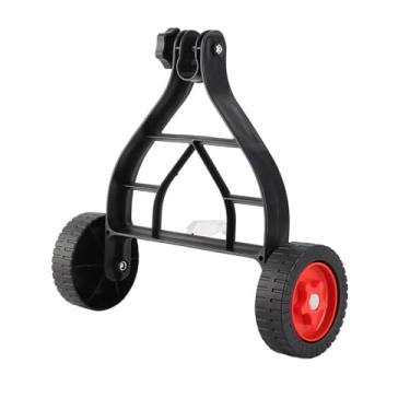 Imagem de Roda Auxiliar que Economiza Trabalho ângulo de Ajustável Roda de Suporte para um Aparador de Grama Sem Fio Com Estrutura de Triângulo Estável de Fivela Elástica (Preto)